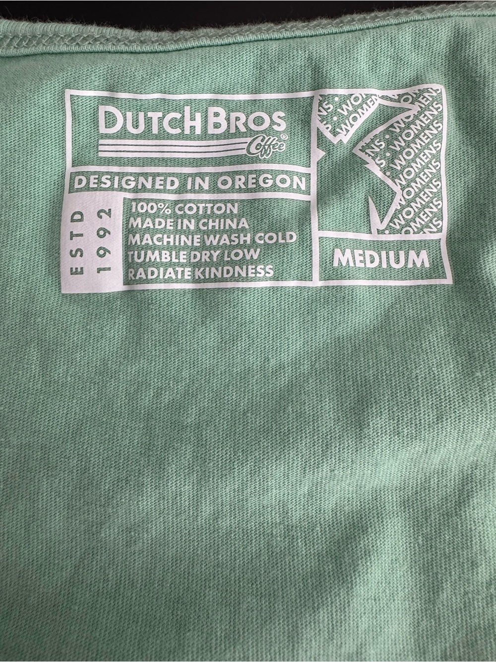 Dutch Bros Good Vibes Melty Happy Face Tank Top Medium Mint Green - Picture 2 of 7